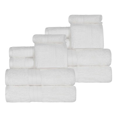 Cotton Plush Highly-Absorbent Heavyweight Luxury 12 Piece Assorted Towel Set by Blue Nile Mills