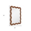 HomeRoots 32" Brown Wood Wavy Scalloped Accent Mirror - 3 of 4