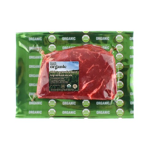 Organic 100% Grassfed Top Sirloin Steak - 0.375-0.75 lbs. - price per lb - Good & Gather™ - image 1 of 2