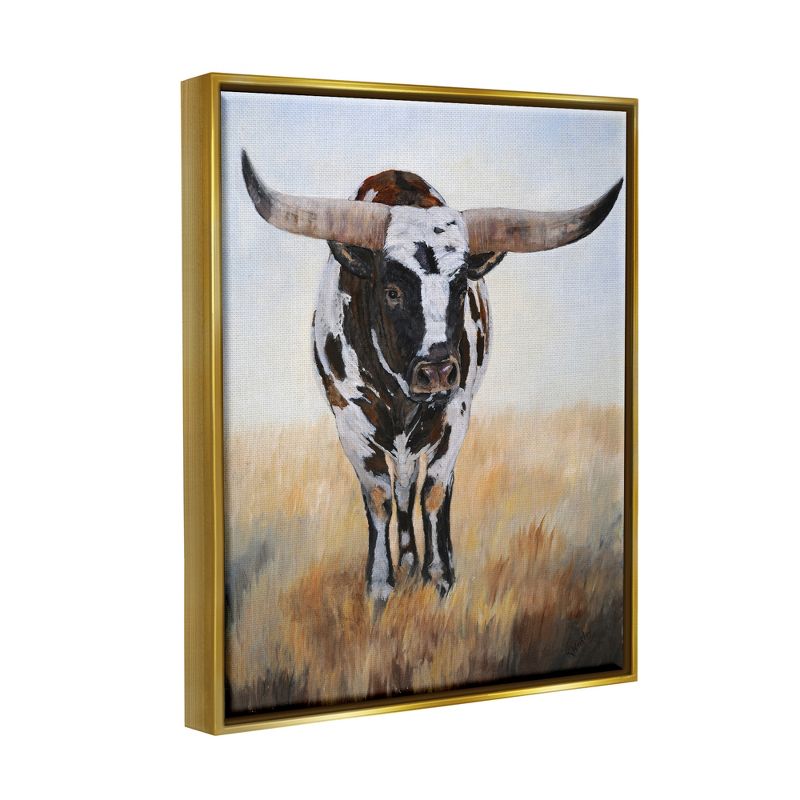 Stupell Industries Spotted Longhorn Cattle Painting Framed Canvas, 4 of 6