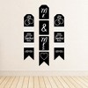 Big Dot of Happiness Mr. and Mrs. - Hanging Vertical Paper Door Banners - Black & White Wedding, Bridal Shower Wall Decoration Kit - Indoor Door Decor - 3 of 4
