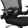 Emma and Oliver Mid-Back Black Mesh Swivel Ergonomic Office Chair - Height Adjustable Flip-Up Arms - 2 of 4