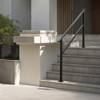 VEVOR Outdoor Handrails for Steps, 4-5 Step Stair Rail Kit, Black Square Tube with Horizontal Bar, Carbon Steel Support Rails for Seniors, Black - 2 of 4