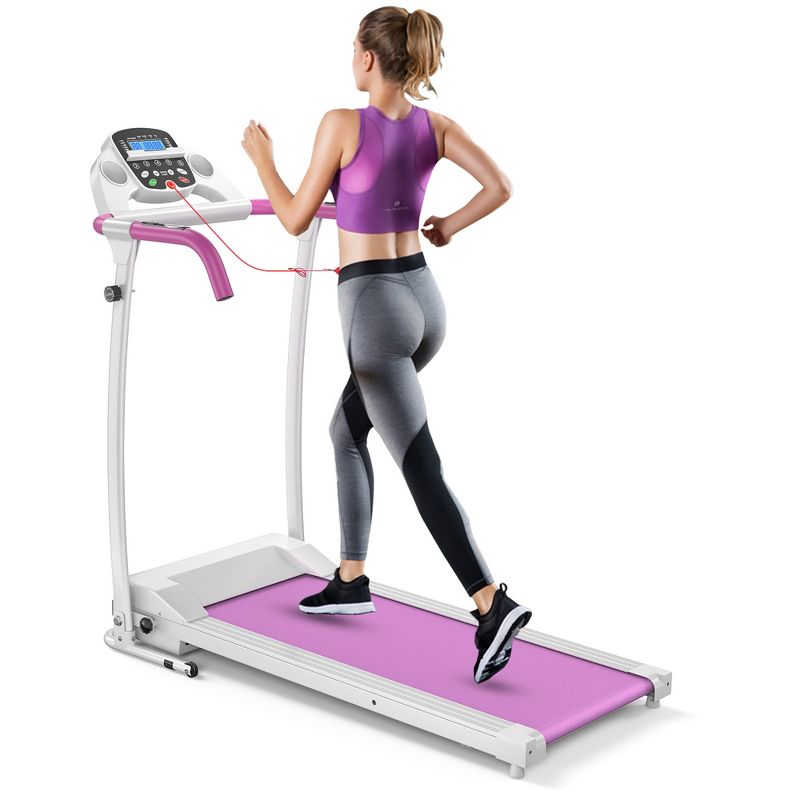 Costway 800W Folding Treadmill Electric /Support Motorized Power Running Fitness Machine Pink, 2 of 11