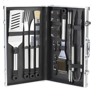 Picnic at Ascot 20 Piece Stainless Steel BBQ Barbecue Grill Tool Set with Aluminum Case - 1 of 4