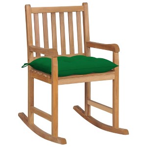 vidaXL Rocking Chair, Outdoor Rocking Chair with Cushion, Porch Rocker Patio Rocking Chair for Garden Balcony Backyard, Solid Wood Teak - 1 of 4