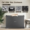LunaLulinlk Hidden litter box with removable partition, enclosed cat toilet furniture, gray - 4 of 4