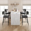 Bar Stools Set of 4, Counter Stools with Back and Thickened Metal Legs, Upholstered PU Leather Counter Height Barstools with Footrest - 4 of 4