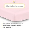 BreathableBaby All-in-One Fitted Sheet & Waterproof Cover, For 36" x 18" Cradle Mattress (2-Pack), Light Pink - 2 of 4