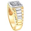 Pompeii3 3/8ct Diamond Mens Ring 14k White & Yellow Gold Two Tone - 3 of 4