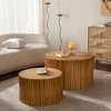NicBex Nesting Coffee Table Set of 2, Textured Cylinder End Side Tables, Vintage Modern Style for Living Room Office Balcony Yard - 2 of 4