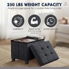 Ornavo Home Collapsible Rectangle Small Storage Ottoman with Legs - 12" x 16" x 12" - 3 of 4