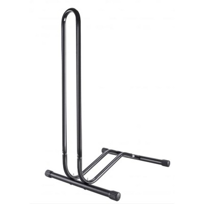 Black Tubular Steel Freestanding Bicycle Parking Stand with Anti-Slip Caps