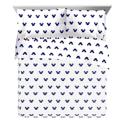 Minnie Mouse White Organic Cotton Full Sheet Set