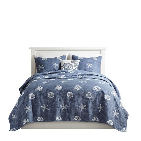 Gracie Mills Elisa 4 Piece Cotton Reversible Embroidered Quilt Set with Throw Pillow - image 1 of 4