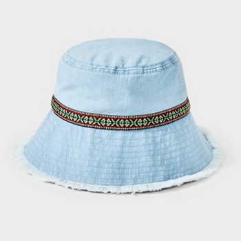 Girls' Denim Bucket Hat - art class™ Light Blue