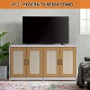 Homhougo Cat Litter Box Enclosure for 2 Litter Boxes, Wooden Cat House TV Stand Sideboard with 4 Sisal Doors, White - 4 of 4