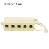Unique Bargains 6P4C RJ11 5 Way Outlet Modular Jack Telephone Line Adapter Splitter Connector Cable - 2 of 4