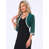 INSPIRE CHIC Women's Open Front Sequin Long Sleeve Shrug Sweaters - 2 of 4