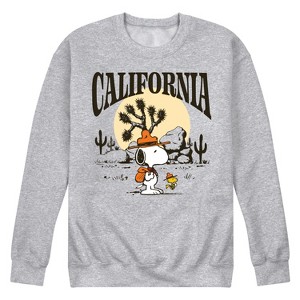 Men's - Peanuts - Snoopy Woodstock Beagle Scouts Joshua Tree California Graphic Fleece Sweatshirt - 1 of 4
