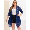 Women's Plus Size Draped Shawls Lightweight Open Front Lace Date Cardigans - Agnes Orinda - 3 of 4