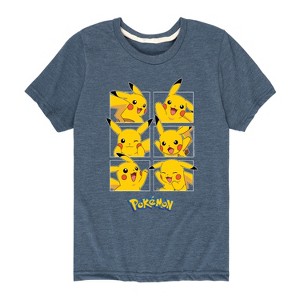 Boys' - Pokémon - Pikachu Grid Short Sleeve Graphic T-Shirt - 1 of 4