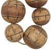 13"x8" Wood Buoy Handmade Distressed Striped Wall Decor with Rope - Olivia & May: Coastal Charm - 4 of 4