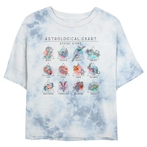 Junior's Women Lost Gods Astrological Chart Pyramid Crop T-Shirt - 1 of 4