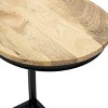 NicBex Round Retro Side Table Modern Coffee Table with Metal Frame and Wooden Tabletop for Bederoom and Living Room - 4 of 4