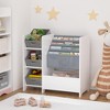 Kids Bookshelf and Toy Storage Organizer, Multifunctional 4 Tier Kids Book Shelf with 3 Collapsible Fabric Drawers - 2 of 4
