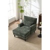 51.6" Modern Chaise Lounge Sleeper with Solid Wood Legs, Upholstered Recliner for Bedroom Living Room Study-3irtyhousy - 2 of 4