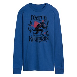 Men's - Instant Message - Merry Krampus Holiday Christmas Long Sleeve Graphic T-Shirt - 1 of 4