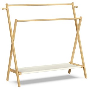 Bamboo Kids' Hangers - L Size: Natural, Durable & Safe for Children's Clothes - 1 of 4