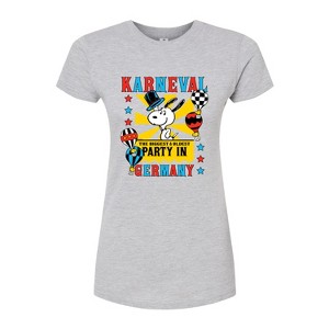 Women's - Peanuts - Karneval Biggest Oldest Party Germany Juniors Fitted Graphic T-Shirt - 1 of 4