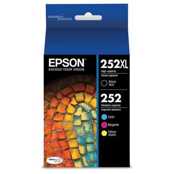 Epson 252XL Black, 252 C/M/Y Combo 4pk Ink Cartridges - Black, Cyan, Magenta, Yellow (T252XL-BCS-CP)