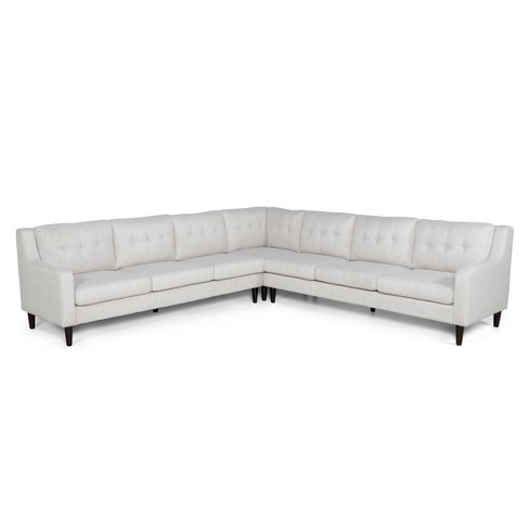Worden Contemporary Tufted Fabric 7, Modern Sectional Leather Sofa Set 7 Seater