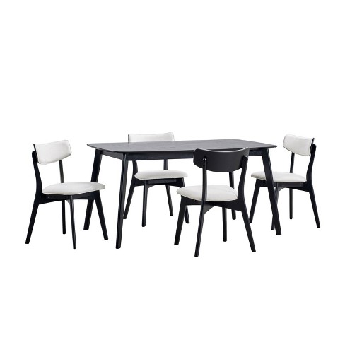 Christopher Knight Home 5pc Alma Upholstered Dining Set Black/Light Beige - image 1 of 4