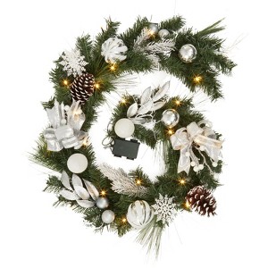 6 ft Christmas Decorations Multi-Color Christmas Garland with Pine Cones, Antlers & Ornaments - Artificial Pine Greenery - 1 of 4