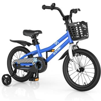 Prorider 16'' Kid's Bike with Removable Training Wheels & Basket for 4-7 Years Old White/Blue/Red/Skyblue