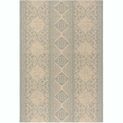 Aqua Cream Bliss 8' x 10' Reversible Flat Woven Area Rug