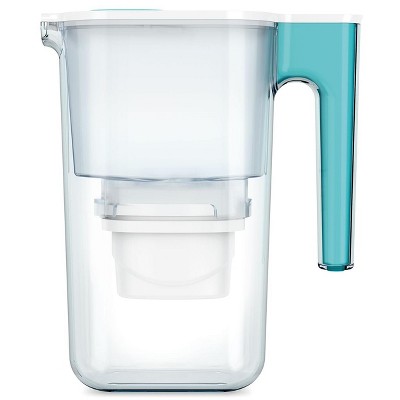 Perfect Pour 6-Cup Water Filter Pitcher, Reduces Microplastics, BPA Free, NSF Certified, Includes 1 Evolve+ Filter, Teal