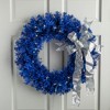 Northlight Pre-Lit Artificial Tinsel Christmas Wreath - 24" - Blue - Clear Lights - 2 of 4