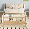 Twin Size Platform Bed with Built-in Bed-end Book Storage Rack, Headboard, Footboard and Safeguard Boards-ModernLuxe - 2 of 4