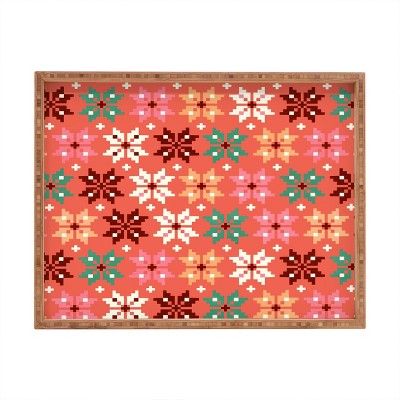 Showmemars Winter Quilt Pattern no2 Rectangular Tray -Deny Designs