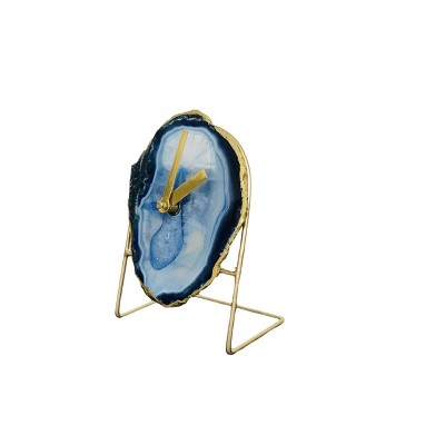 VIP Stone 5.5 in. Blue Mineral Table Clock