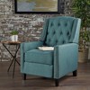 Fabric Push Back Chair with Riveted Armrests and Birch Wood Legs - 4 of 4