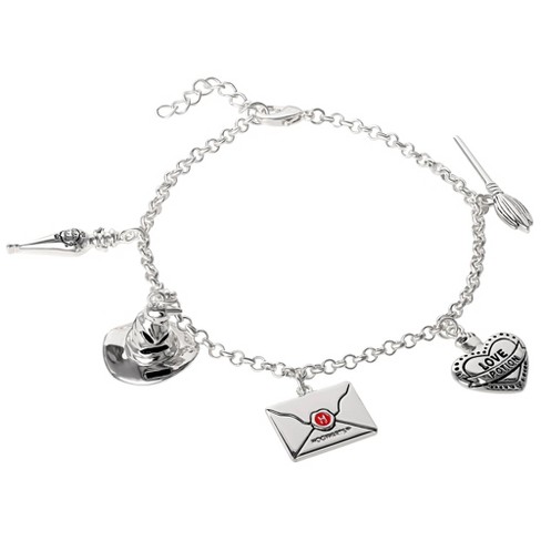 Sanrio Hello Kitty And Friends Womens Silver Or 18kt Gold Plated Bracelet  With Bow Charm Pendants - 6.5 + 1, Officially Licensed : Target