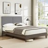 VECELO Platform Bed Frame Upholstered Beds with Height-Adjustable Cotton and Linen Headboard, Bed Frame - 2 of 4