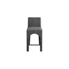 Meridian Furniture,Gramercy Black Linen Textured Fabric Stool - 3 of 4