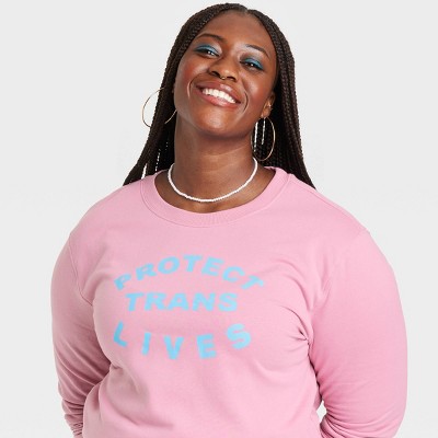 Pride PH by The PHLUID Project Adult 'Protect Trans Lives' Pullover Sweatshirt - Pink